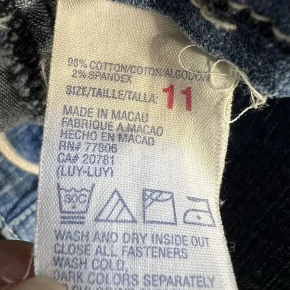 Tommy Hilfiger Lace Up Crop Jeans Women's 11 Blue Side Stripe 90s‎ Y2K - Picture 14 of 15